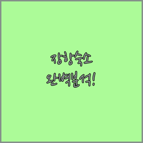 장항근대문화거리 근처 서천 숙소 추천 5선 청결도와 편의시설 완벽 분석