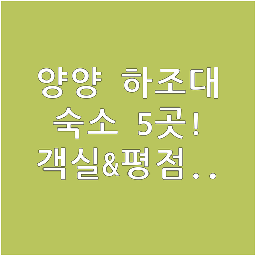 양양 하조대 해변 근처 숙소 추천 5곳 위치와 객실 시설 실제 투숙객 평점 분석