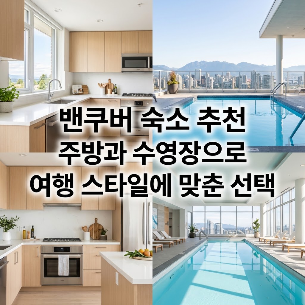 밴쿠버 숙소 추천 주방과 수영장으로 여행 스타일에 맞춘 선택