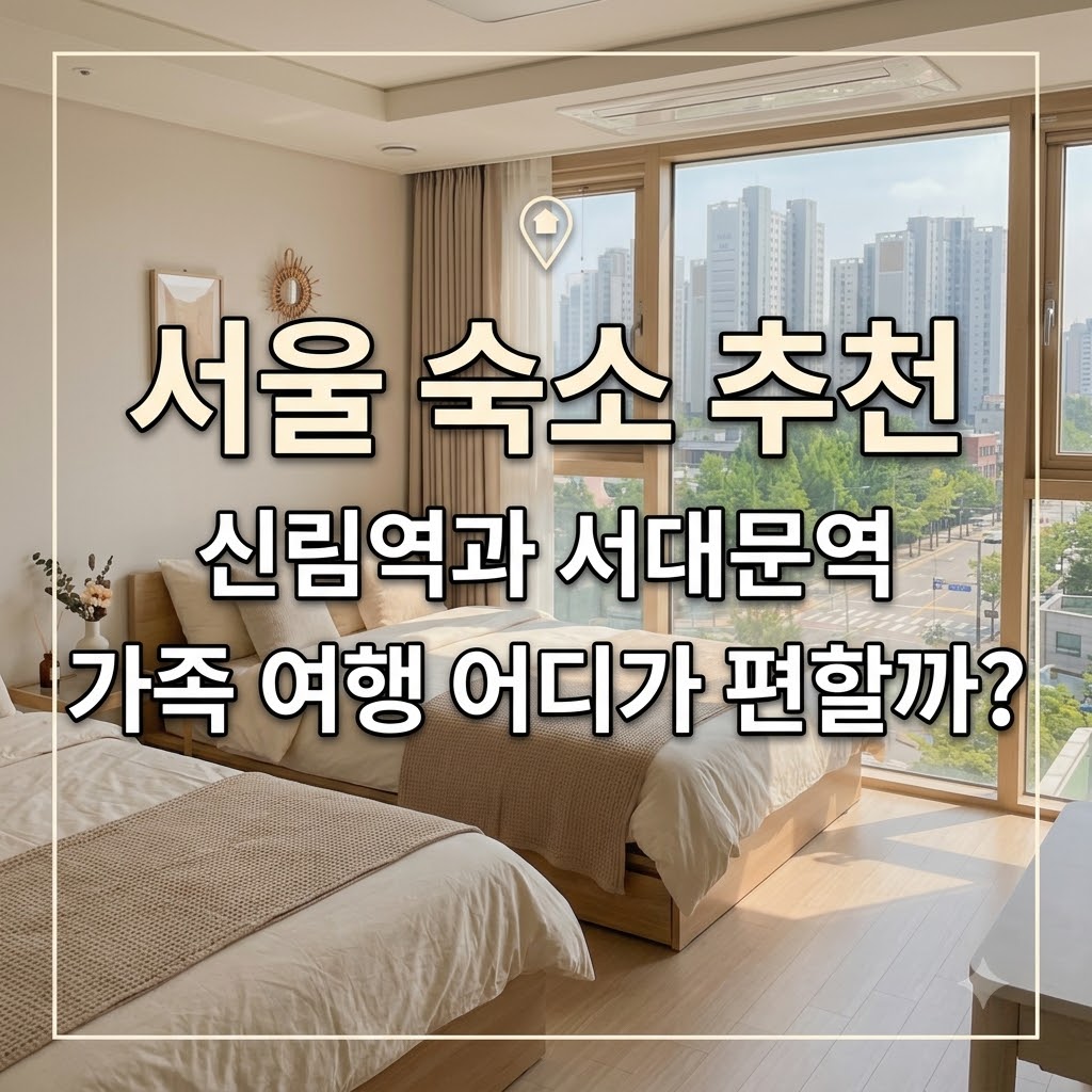 서울 숙소 추천 신림역과 서대문역 가족 여행 어디가 편할까?