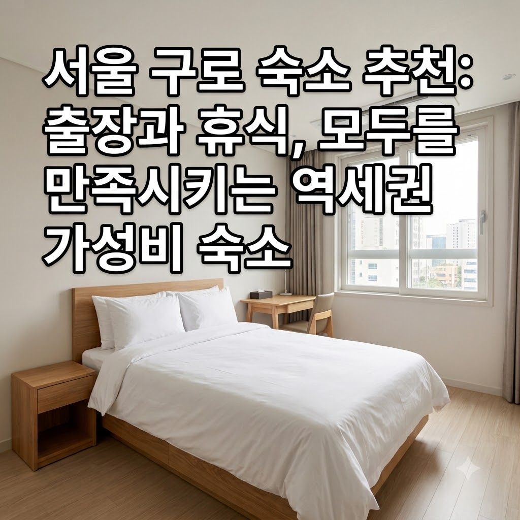 서울 구로 숙소 추천 출장과 힐링을 모두 만족시키는 역세권 가성비 숙소