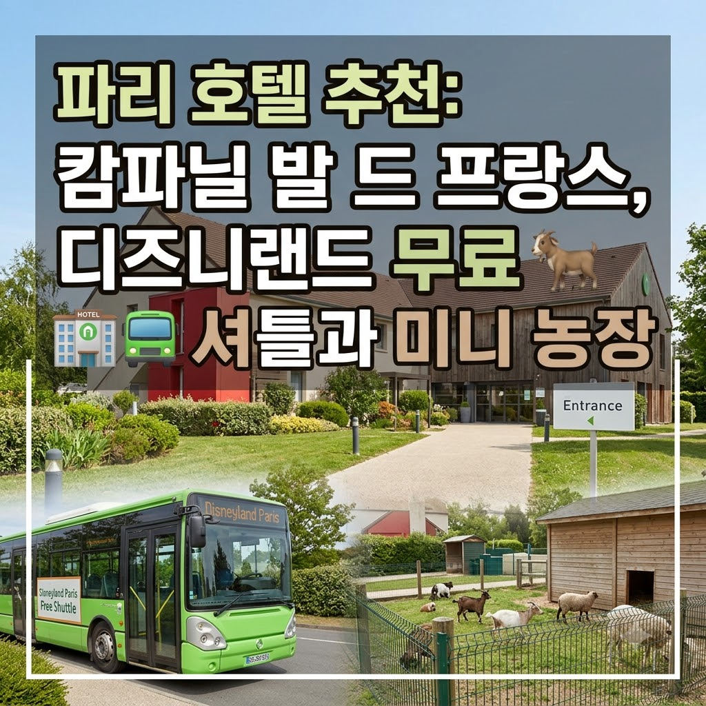 파리 호텔 추천 캄파닐 발 드 프랑스 디즈니랜드 무료 셔틀과 미니 농장까지