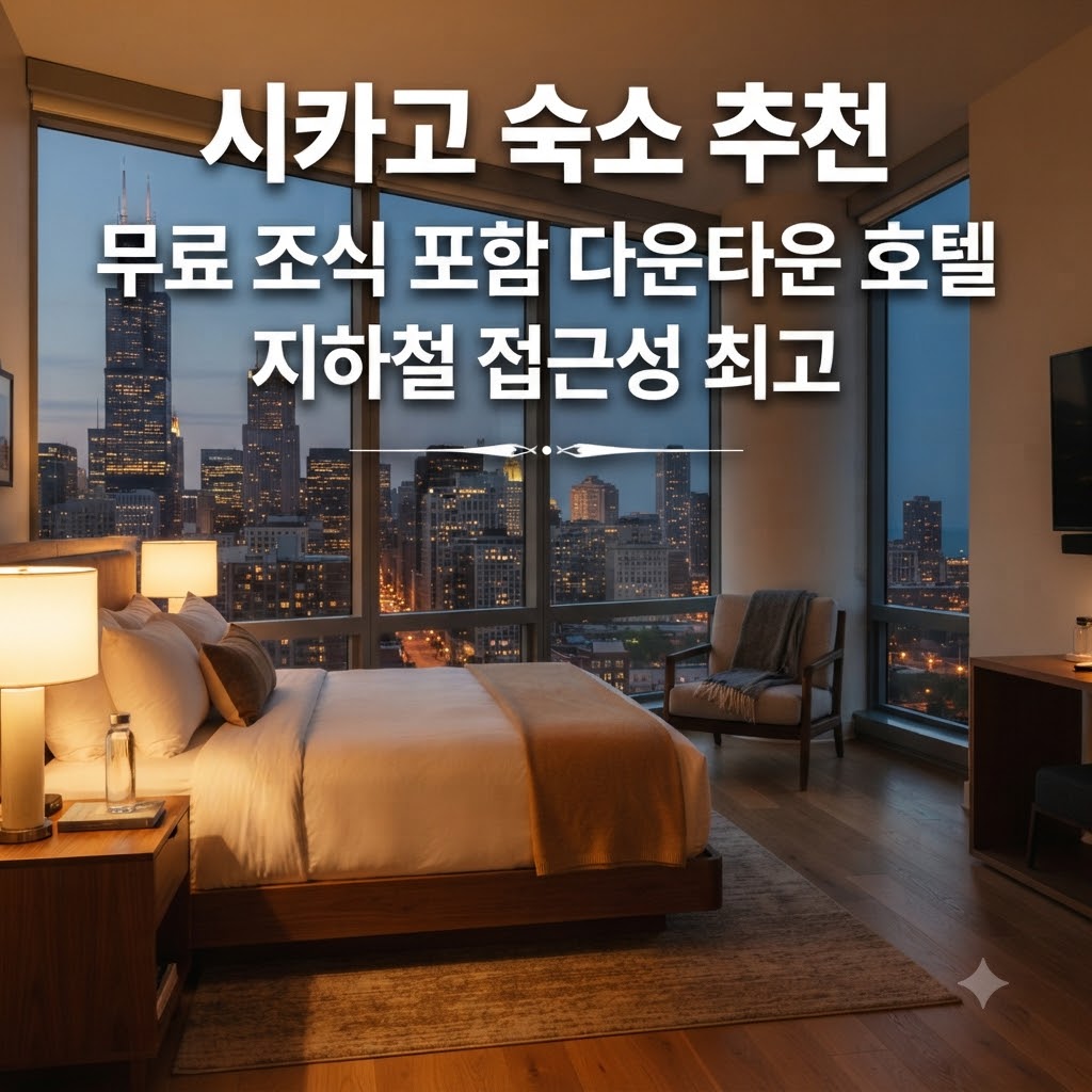시카고 숙소 추천 무료 조식과 지하철역 접근성이 좋은 다운타운 호텔